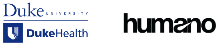 Logos of Duke University Health System and Humana.