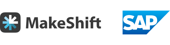 Logos of MakeShift and SAP side by side. MakeShift logo is a black and white symbol next to the name, while SAP logo is blue and white.