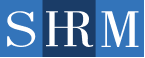 The image shows the SHRM logo, with each white letter in "SHRM" placed in individual blue squares.